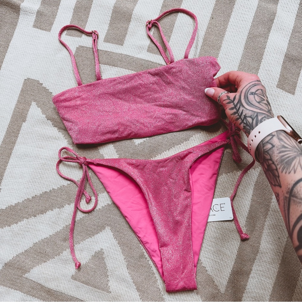 L*Space Barbie glitter bikini set M